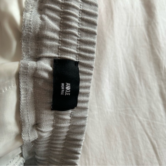 EXPRESS Womens Grey High Waisted Pleated Ankle Pant Drawstring Dress Casual Sz L - Picture 10 of 11